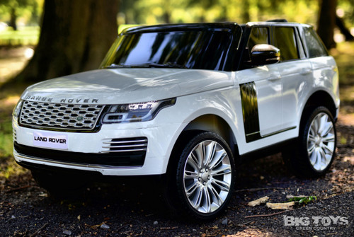 24v Range Rover Ride On SUV w/ Rubber Tires & Leather Seat - White