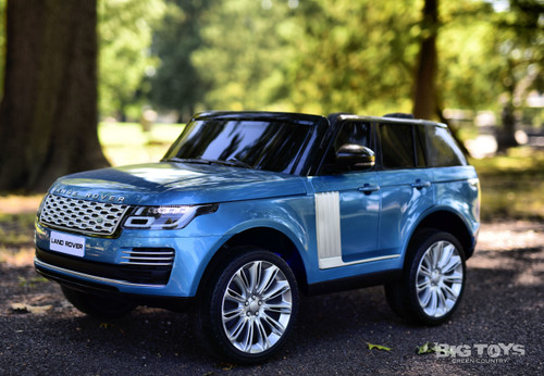 24v Range Rover Ride On SUV w/ Rubber Tires & Leather Seat - Blue