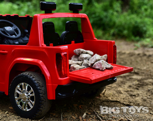 4x4 GMC Denali Ride On Truck w/ Leather Seat & Rubber Tires - Red