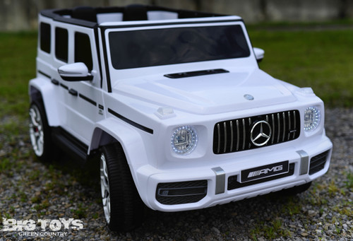24v Mercedes G63 Ride On SUV w/ All Wheel Drive & Rubber Tires - White