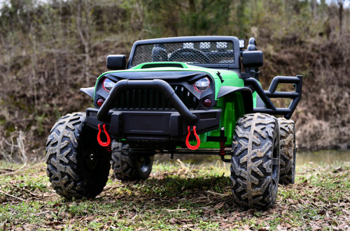 24v Outback Ride On Truck w/ Rubber Tires & Leather Seat - Green