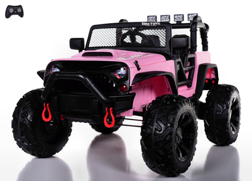 24v Outback Ride On Truck w/ Rubber Tires & Leather Seat - Pink