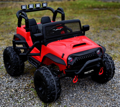 24v Outback Ride On Truck w/ Rubber Tires & Leather Seat - Red