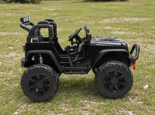 24v Outback Ride On Truck w/ Rubber Tires & Leather Seat - Black