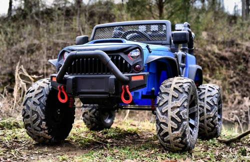 24v Outback Ride On Truck w/ Rubber Tires & Leather Seat - Blue