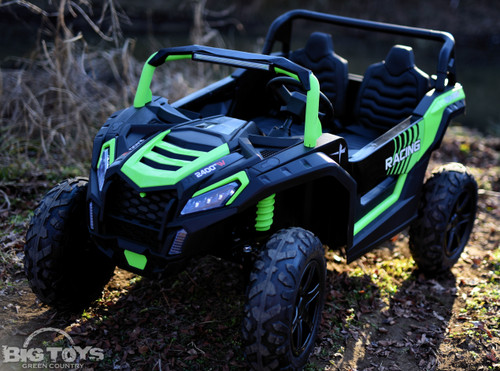 Fast 24v Spartan Big Kids Ride On Buggy XXL 180W Motor & Air Filled Rubber Tires - Green