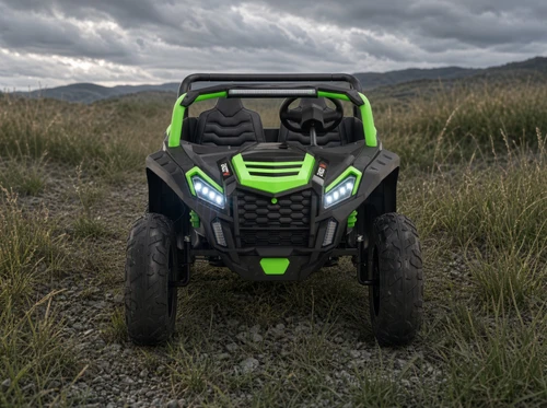 Fast 24v Spartan Big Kids Ride On Buggy XXL 180W Motor & Air Filled Rubber Tires - Green