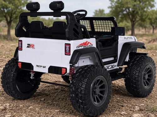 24v Alpine Crawler 4x4 Ride On Truck w/ Rubber Tires & Parental Remote - White