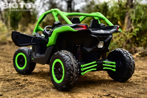 24v Can-Am Maverick X3 4x4 Ride On UTV w/ Rubber Tires & Leather Seat - Green