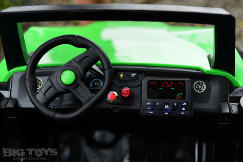 24v Challenger XL 2.0 4x4 Ride On Buggy w/ Leather Seat & Rubber Tires - Green