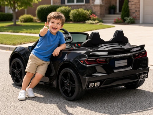 24V Chevrolet Corvette Stingray Ride On Car w/Remote - Black