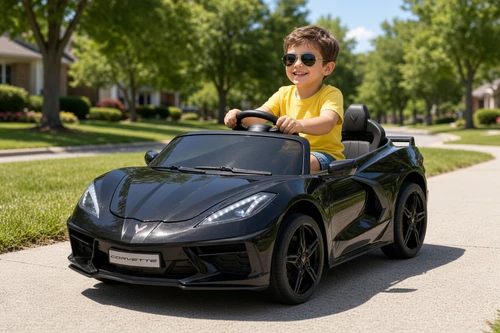 24V Chevrolet Corvette Stingray Ride On Car w/Remote - Black