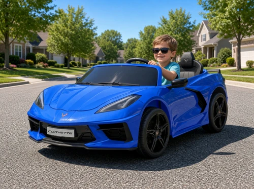 24V Chevrolet Corvette Stingray Ride On Car w/Remote - Blue