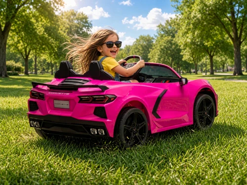 24V Chevrolet Corvette Stingray Ride On Car w/Remote - Pink