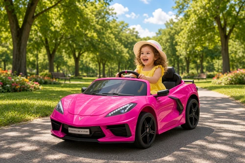 24V Chevrolet Corvette Stingray Ride On Car w/Remote - Pink