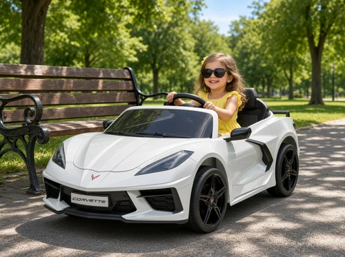 24V Chevrolet Corvette Stingray Ride On Car w/Remote - White