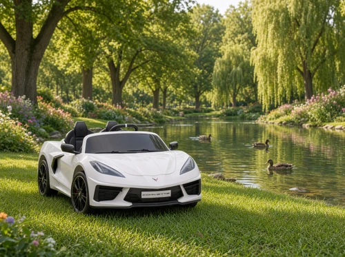24V Chevrolet Corvette Stingray Ride On Car w/Remote - White