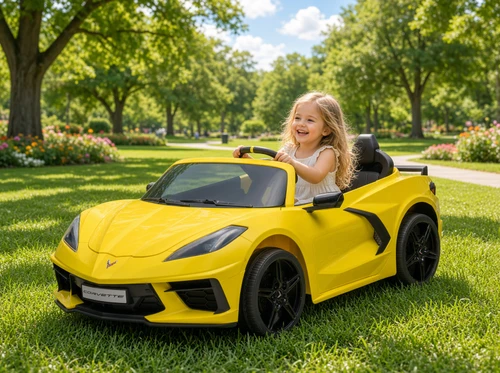 24V Chevrolet Corvette Stingray Ride On Car w/Remote - Yellow
