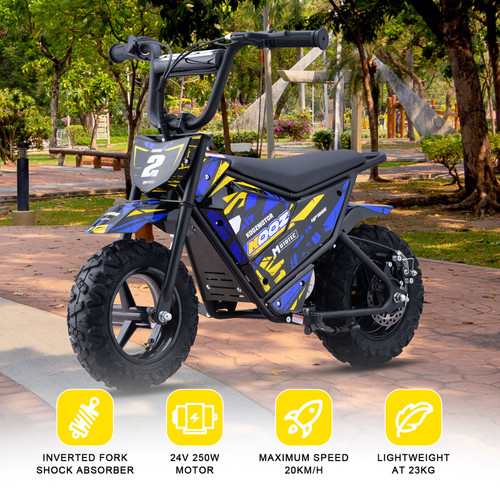 24V 250w Electric Mini Bike- Blue