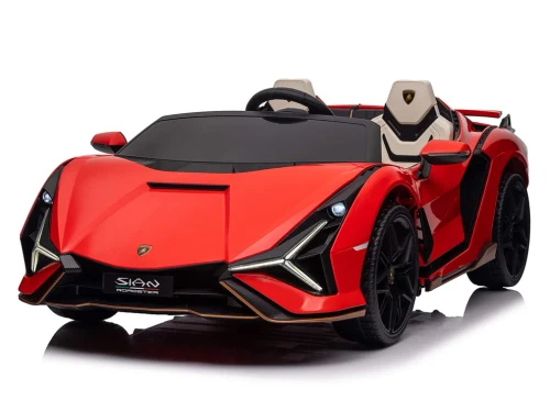 24V Lamborghini Sian Kids Ride-On Car w/Remote- Red