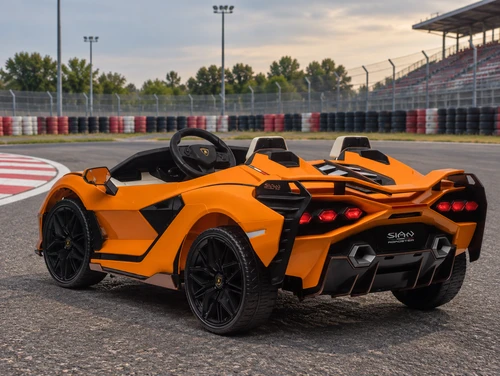 24V Lamborghini Sian Kids Ride-On Car w/Remote- Orange