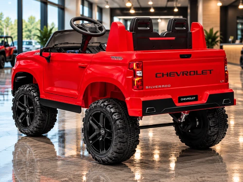 24V Chevrolet Silverado 4WD Ride On Truck-Red