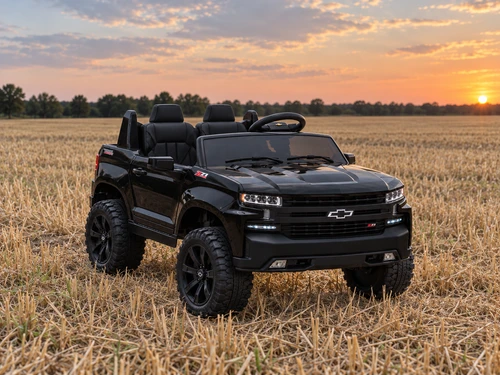 24V Chevrolet Silverado 4WD Ride On Truck-Black