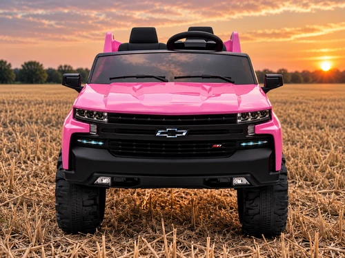 24V Chevrolet Silverado 4WD Ride On Truck-Pink