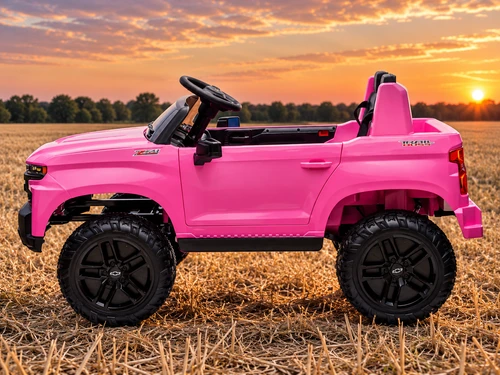 24V Chevrolet Silverado 4WD Ride On Truck-Pink