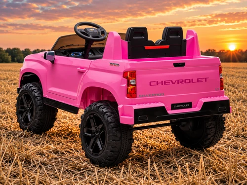 24V Chevrolet Silverado 4WD Ride On Truck-Pink