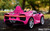 Bugatti Chiron Ride On Car w/ Rubber Tires & Leather Seat - Pink