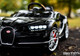 Bugatti Chiron Ride On Car w/ Rubber Tires & Leather Seat - Black