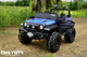 4x4 Trekker Ride On Truck w/ Leather Seat & Rubber Tires - Blue