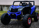 24v Slasher Ride On UTV w/ Rubber Tires & Leather Seat - Blue