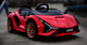 Mini Lamborghini Sian Ride On Car w/ Leather Seat & Rubber Tires - Red