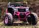 24v Slasher Ride On UTV w/ Rubber Tires & Leather Seat - Pink