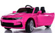 Chevy Camaro Ride On Car w/ Leather Seat & Rubber Tires - Pink