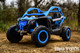 24v Can-Am Maverick X3 4x4 Ride On UTV w/ Rubber Tires & Leather Seat - Blue