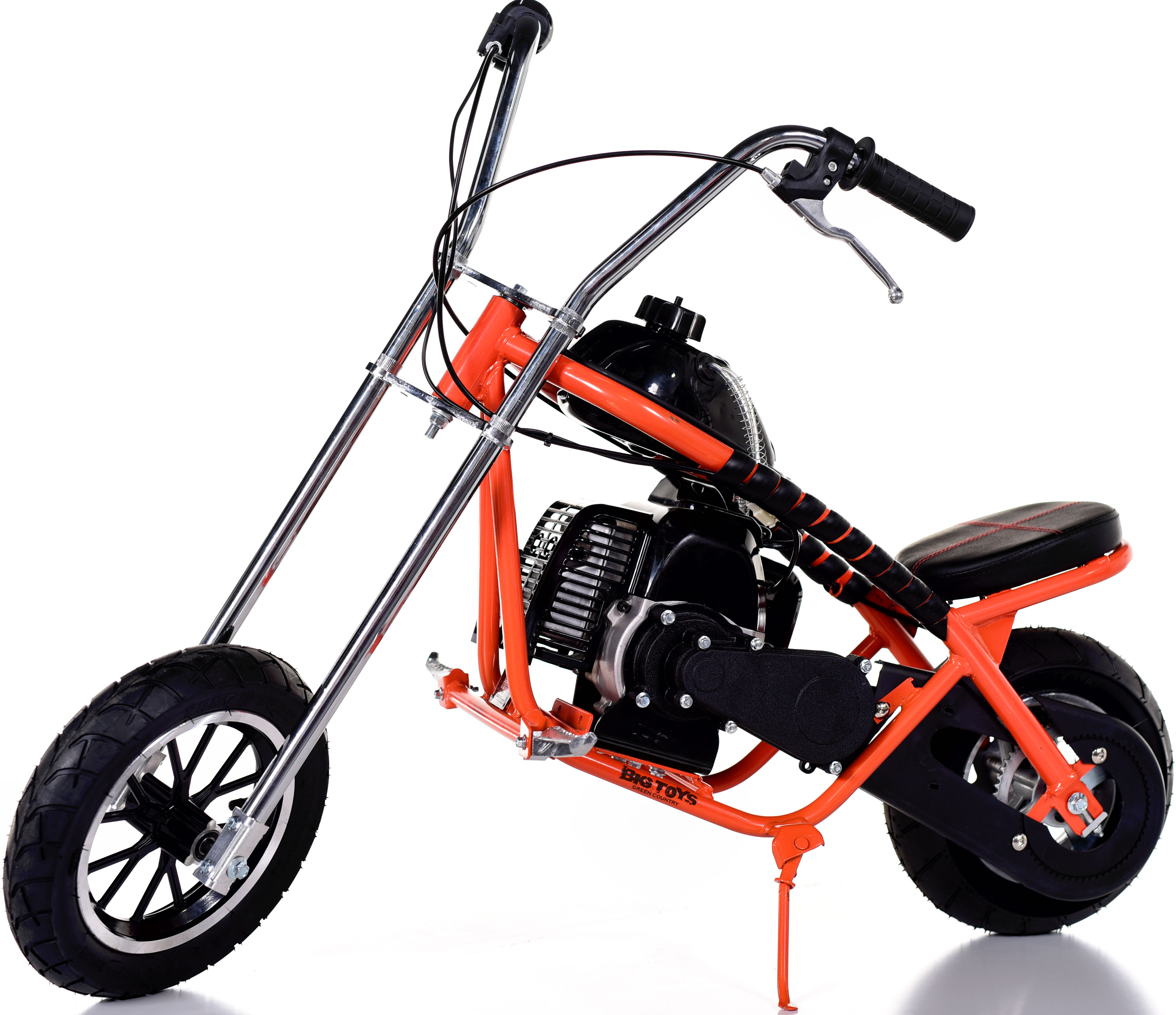 Fast Kids Mini Bike Chopper Motorcycle 49cc Gas - Orange - Big Toys Green  Country