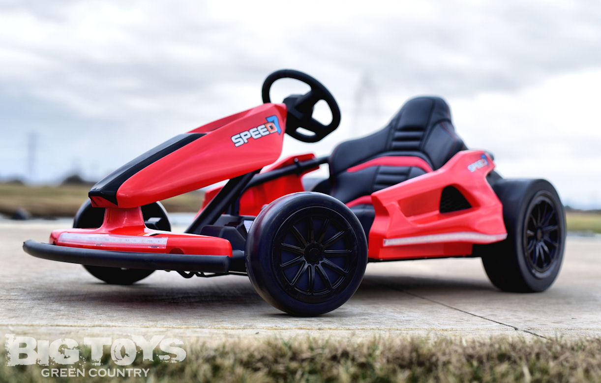 24v Bullet Electric Drift Kart w/ Upgraded Motors & Leather Seat - Red