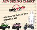 Size chart for 24v Sahara ATV