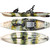 2025 Bite FD Forest, Top, Bottom and Side Views. Olive, Tan & Black Color kayak.
