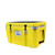 55 quart Orion Cooler 3 quarter view - yellow ribbon color - fully loaded - includes accessory gear track, black over olive deck pad, cooler tray