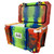 maroon, yellow, blue and lime 55 quart orion cooler open view