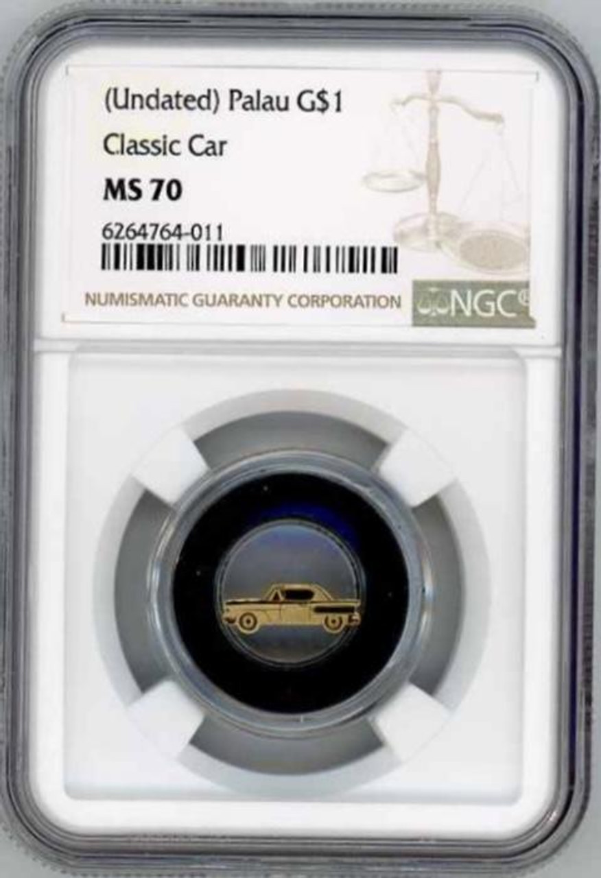 NGC MS70 GOLDEN CLASSIC CAR OPEN ROADS 2021 0.5 Gram .9999 Pure Gold Coin  PALAU