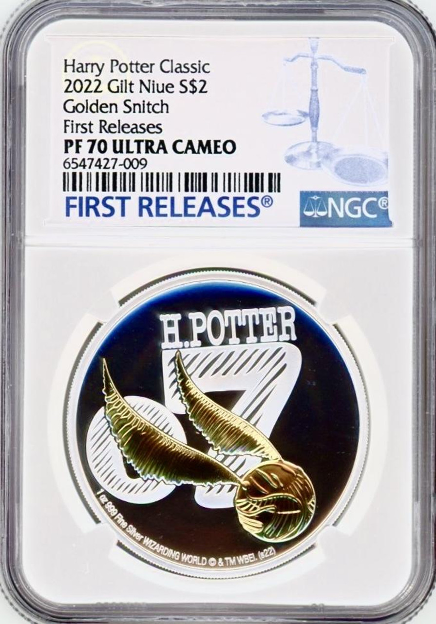 Harry Potter Golden Snitch 2022 Niue 1oz Silver $2 Coin NGC PF70 UC FR OGP