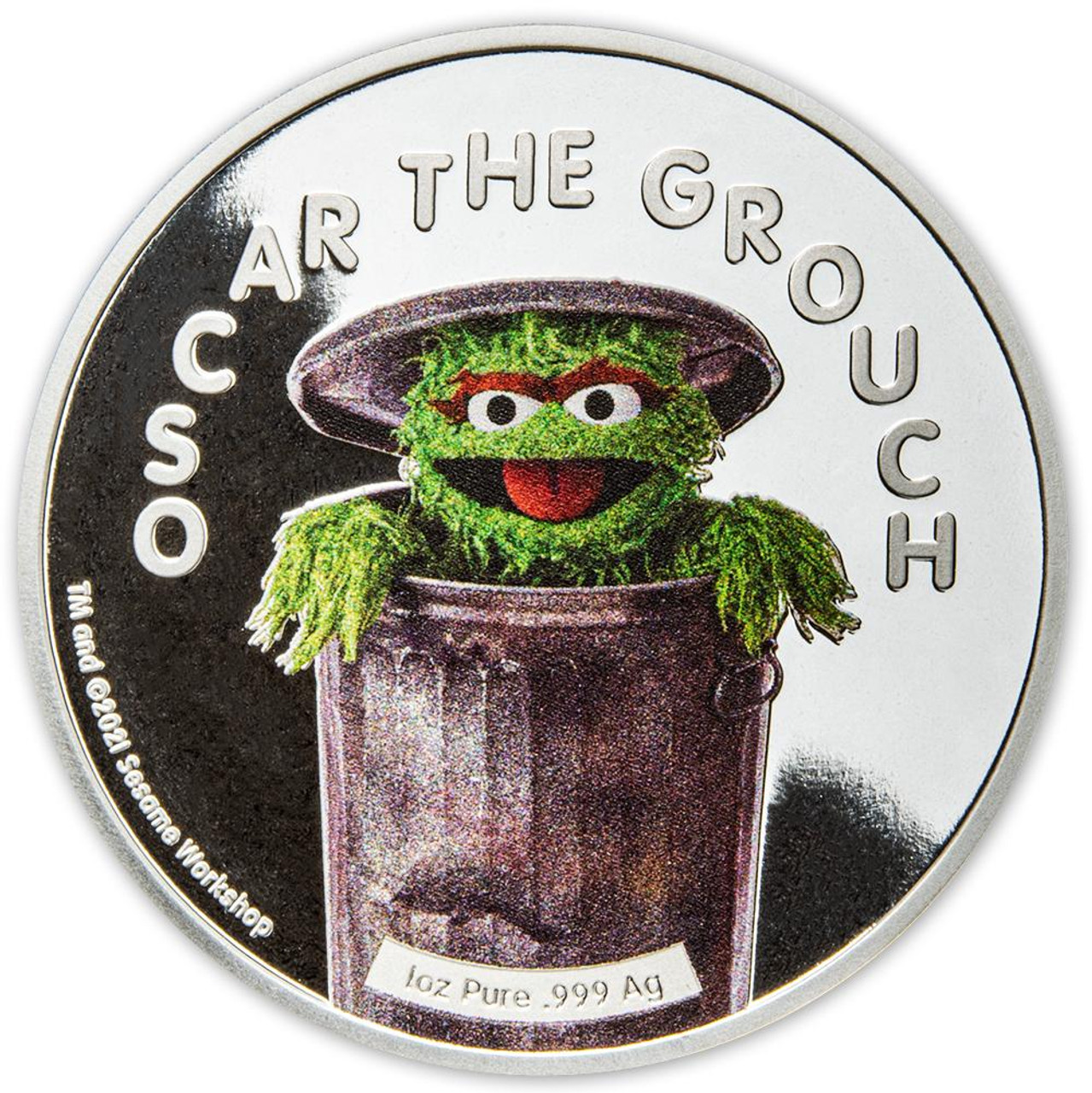 Sesame Street Oscar the Grouch 2022 Samoa 1oz Silver Proof Coin w