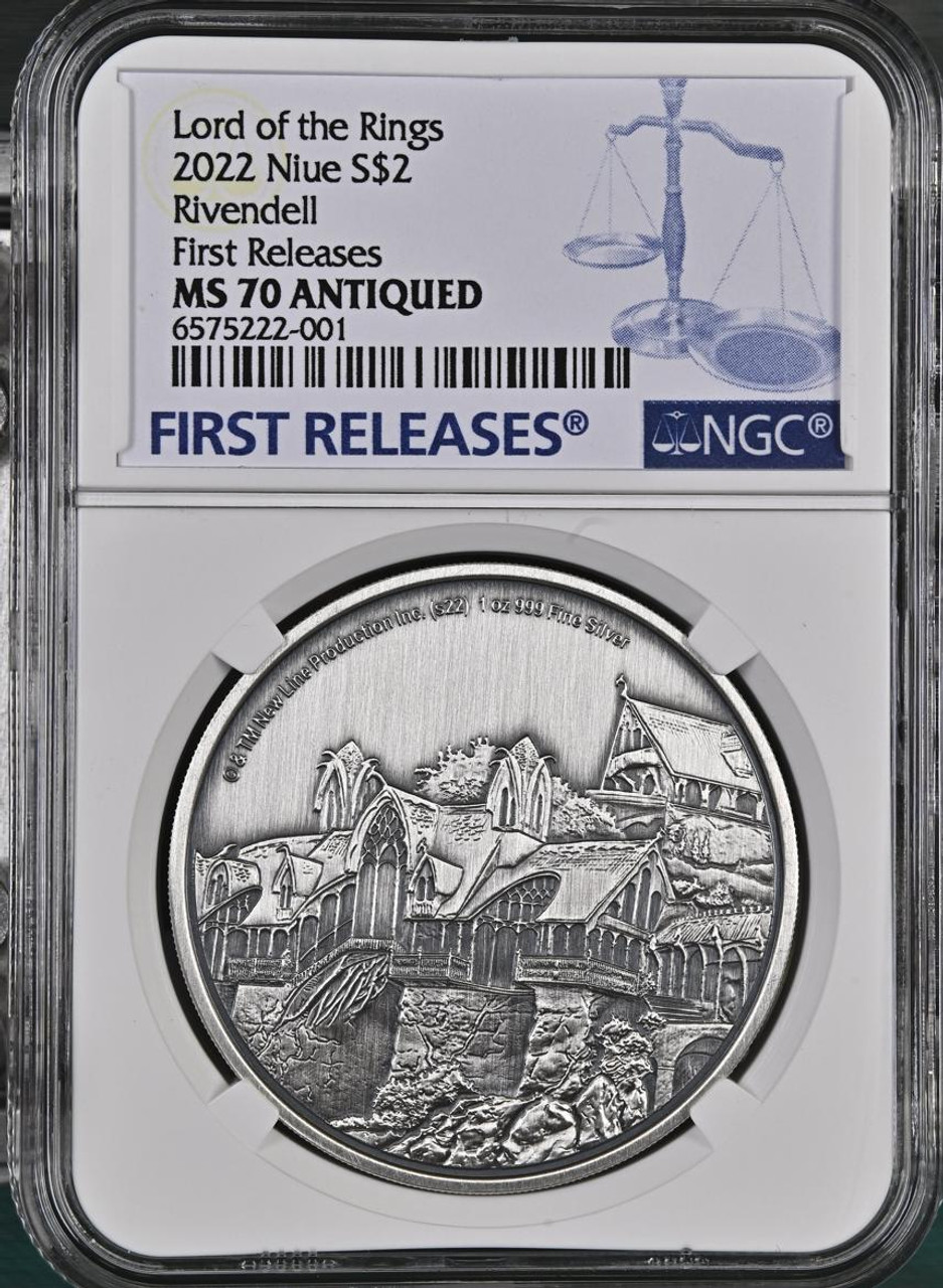 2022 Niue The Lord Of The Rings Rivendell 1oz Silver Coin NGC 70 FR