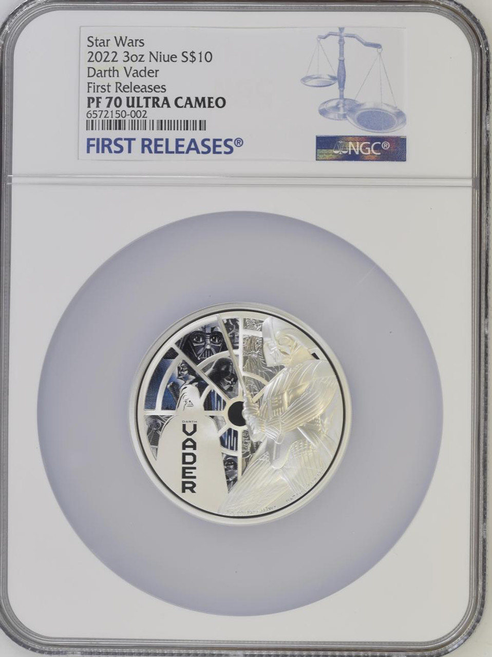 2022 Star Wars Darth Vader 3oz Silver Coin $10 NGC 70 FR