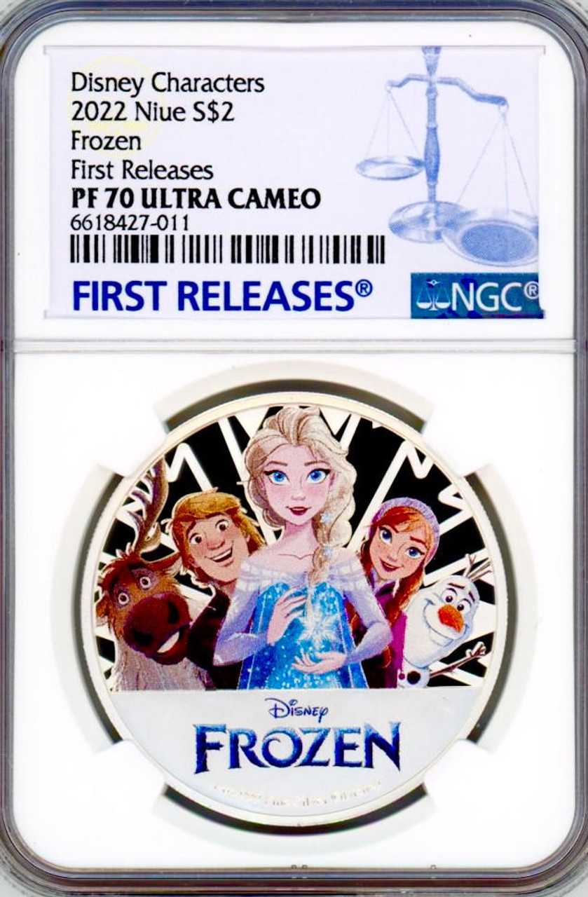 2022 Niue Frozen Disney Princess 1oz Silver coin $2 NGC PF70 FR Elsa Anna